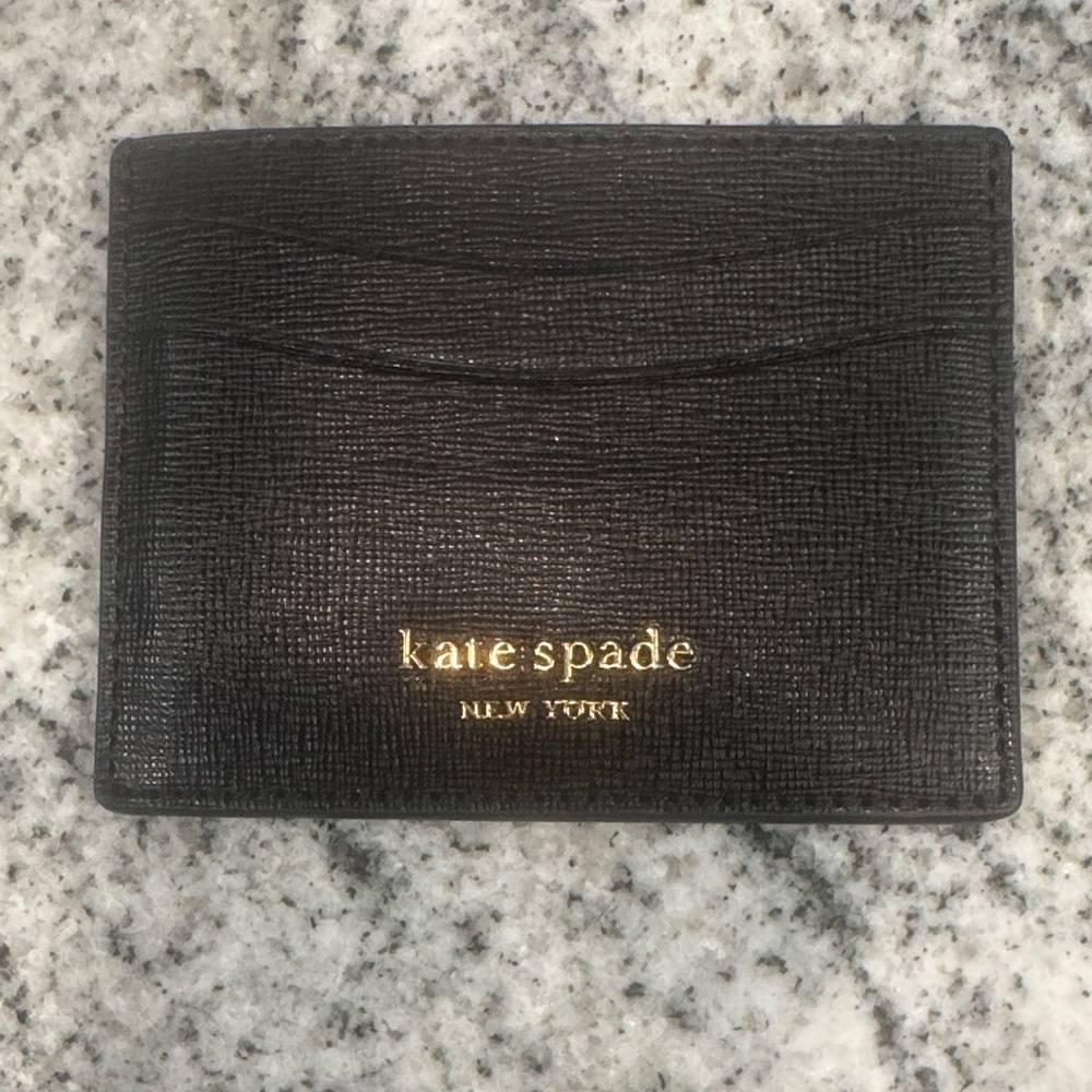 Kate Spade Black Card Holder with Gold Logo